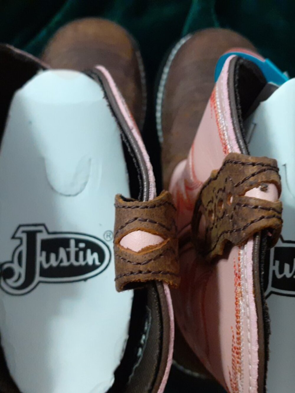 JUSTIN BOOTS GYPSY LEATHER ROUND TOE COWBOY BOOTS PINK NEW W TAGS, BEAUTIFUL - Picture 12 of 12